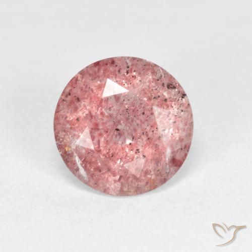 1.06ct Natural Rosa Chiclete Claro Quartzo Morango, Redondo, Transparente
