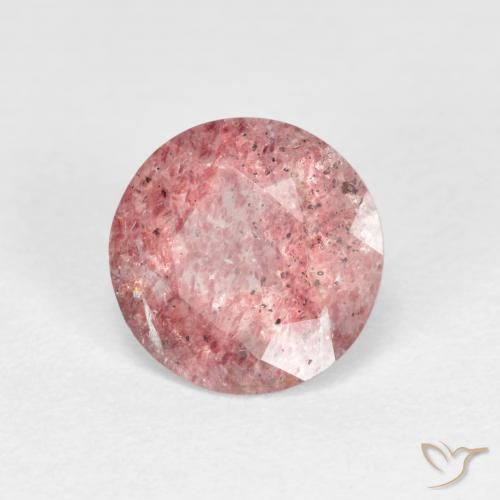 Quartzo Morango Rosa Chiclete Claro Natural 1.06ct, Redondo, Transparente
