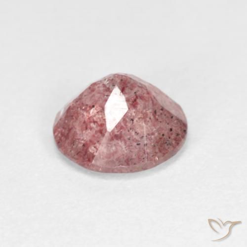 Quartzo Morango Rosa Chiclete Claro Natural 1.06ct, Redondo, Transparente