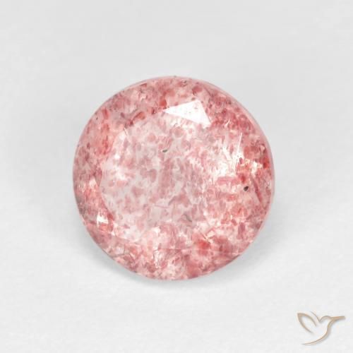 Quartzo Morango Rosa Chiclete Claro Natural 1.68ct, Redondo, Transparente