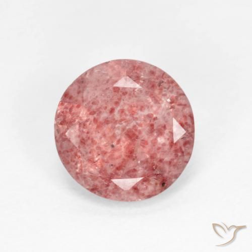 1.22ct Natural rosa médio Quartzo Morango, Redondo, Transparente