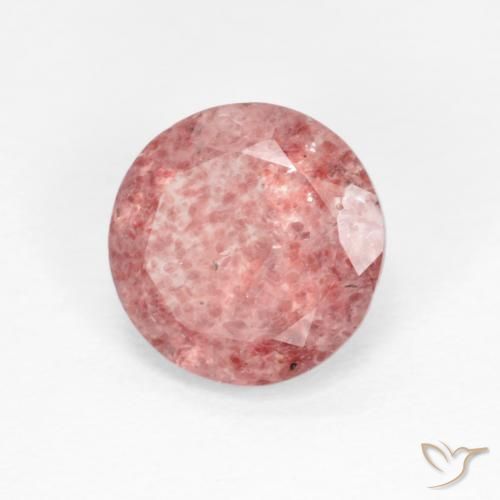 Quartzo Morango rosa médio Natural 1.22ct, Redondo, Transparente