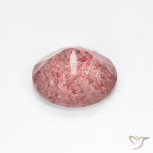 Quartzo Morango rosa médio Natural 1.22ct, Redondo, Transparente