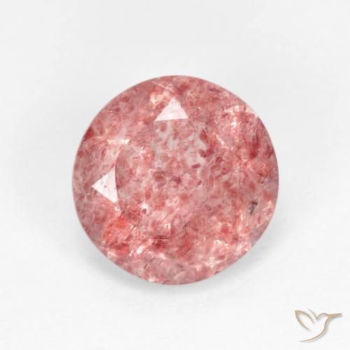 1.60ct Natural vermelho indiano Quartzo Morango, Redondo, Transparente