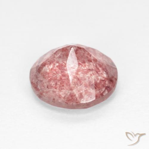 Quartzo Morango vermelho indiano Natural 1.60ct, Redondo, Transparente