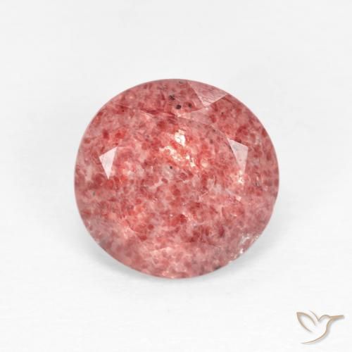 1.52ct Natural vermelho indiano Quartzo Morango, Redondo, Transparente
