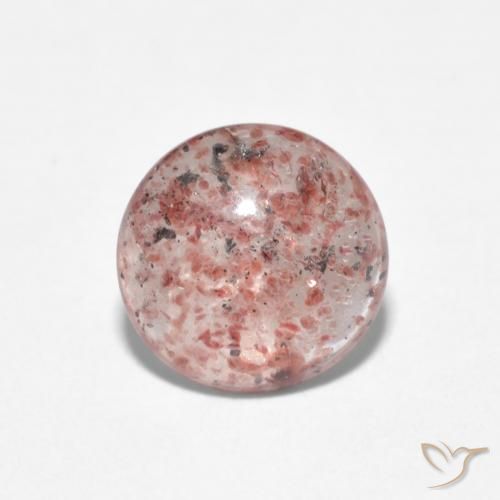 0.98ct Natural Rosa escuro Quartzo Morango, Redondo, Transparente