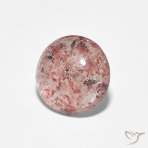 Quartzo Morango Rosa escuro Natural 0.98ct, Redondo, Transparente