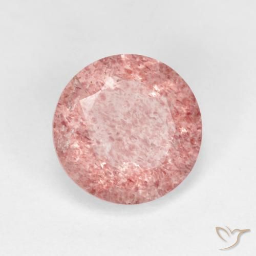 Quartzo Morango Luz rosa Natural 2.16ct, Redondo, Transparente