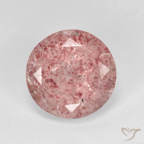 3.19ct Natural Rosa choque claro Quartzo Morango, Redondo, Transparente
