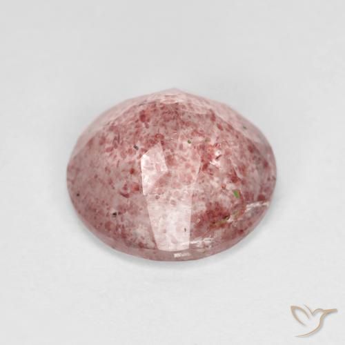 Quartzo Morango Rosa choque claro Natural 3.19ct, Redondo, Transparente