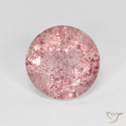 2.28ct Natural Rosa chiclete Quartzo Morango, Redondo, Transparente