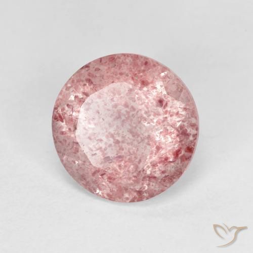 Quartzo Morango Rosa chiclete Natural 2.28ct, Redondo, Transparente