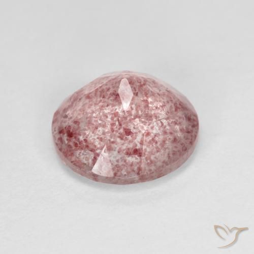 Quartzo Morango Rosa chiclete Natural 2.28ct, Redondo, Transparente