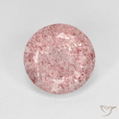 2.47ct Natural Rosa Chiclete Claro Quartzo Morango, Redondo, Transparente