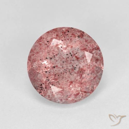 2.49ct Natural Rosa escuro Quartzo Morango, Redondo, Transparente