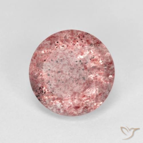 Quartzo Morango Rosa escuro Natural 2.49ct, Redondo, Transparente