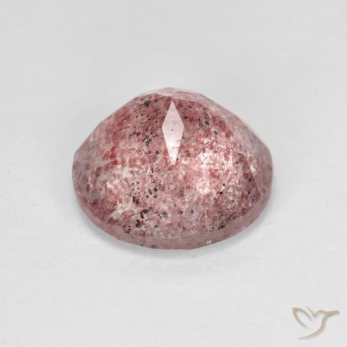 Quartzo Morango Rosa escuro Natural 2.49ct, Redondo, Transparente