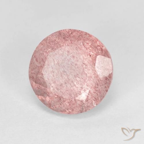Quartzo Morango Luz rosa Natural 2.63ct, Redondo, Transparente