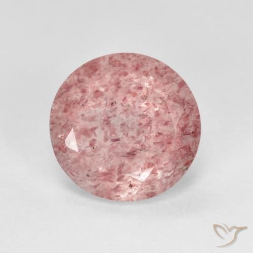 2.33ct Natural Rosa choque claro Quartzo Morango, Redondo, Transparente