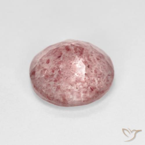 Quartzo Morango Rosa choque claro Natural 2.33ct, Redondo, Transparente