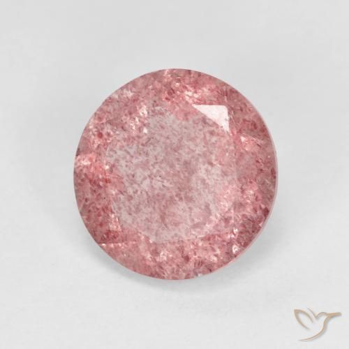 Quartzo Morango Rosa choque claro Natural 2.35ct, Redondo, Transparente