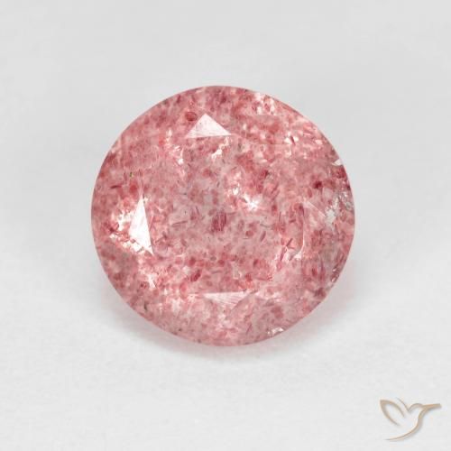 2.57ct Natural Luz rosa Quartzo Morango, Redondo, Transparente