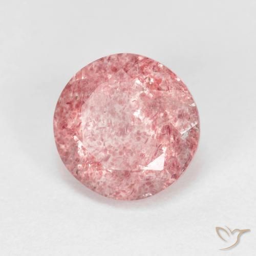 Quartzo Morango Luz rosa Natural 2.57ct, Redondo, Transparente