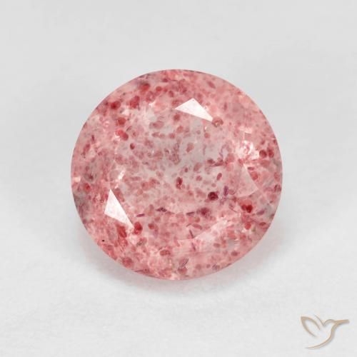 2.84ct Natural Luz rosa Quartzo Morango, Redondo, Transparente