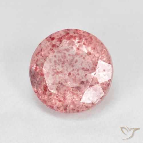 Quartzo Morango Luz rosa Natural 2.84ct, Redondo, Transparente