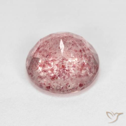 Quartzo Morango Luz rosa Natural 2.84ct, Redondo, Transparente