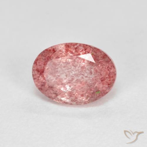 1.41ct Natural Rosa chiclete Quartzo Morango, oval, Transparente