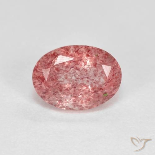 Quartzo Morango Rosa chiclete Natural 1.41ct, oval, Transparente