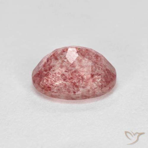 Quartzo Morango Rosa chiclete Natural 1.41ct, oval, Transparente
