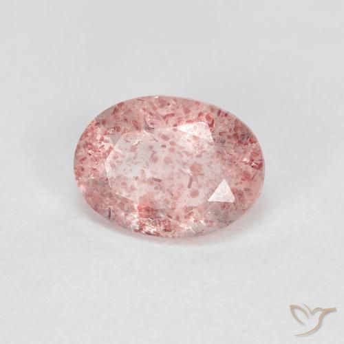 1.20ct Natural Luz rosa Quartzo Morango, oval, Transparente