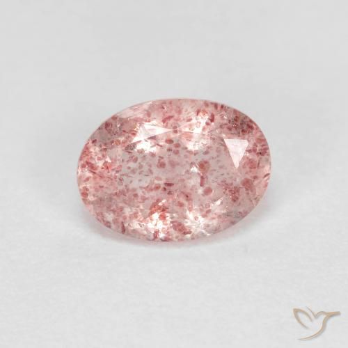 Quartzo Morango Luz rosa Natural 1.20ct, oval, Transparente