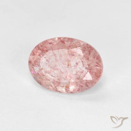 Quartzo Morango Luz rosa Natural 1.16ct, oval, Transparente