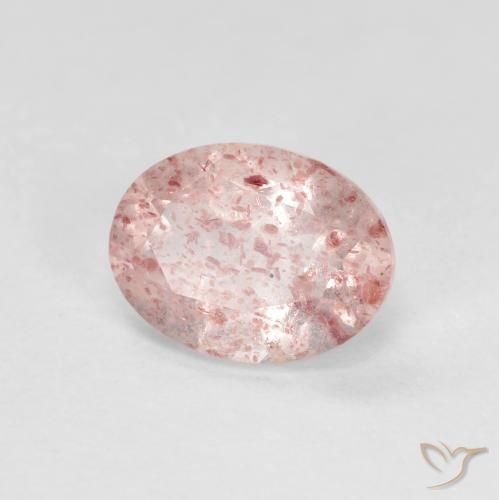 1.21ct Natural Luz rosa Quartzo Morango, oval, Transparente