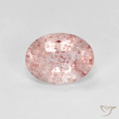 Quartzo Morango Luz rosa Natural 1.21ct, oval, Transparente