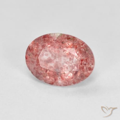 Quartzo Morango Framboesa Rosa Natural 1.26ct, oval, Transparente