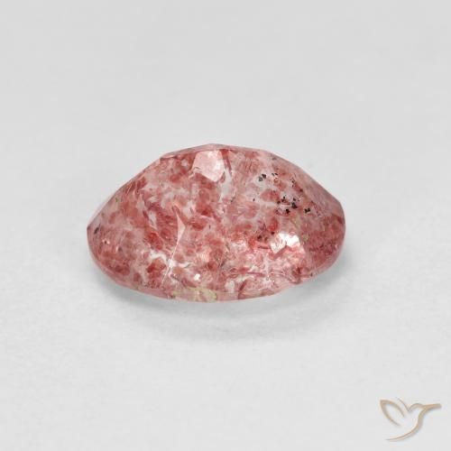 Quartzo Morango Framboesa Rosa Natural 1.26ct, oval, Transparente