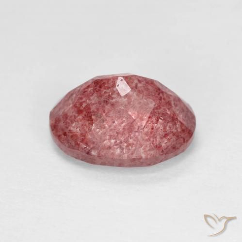 Quartzo Morango Vermelho escarlate Natural 1.92ct, oval, Transparente