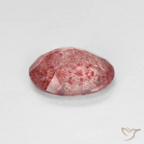 Quartzo Morango vermelho médio Natural 1.52ct, oval, Transparente