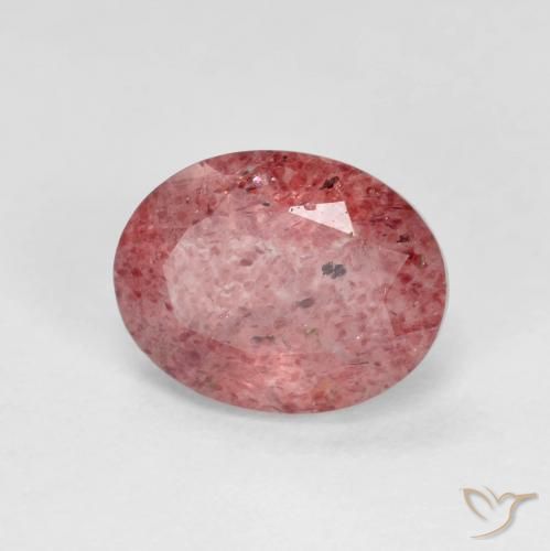 Quartzo Morango Vermelho escarlate Natural 2.05ct, oval, Transparente