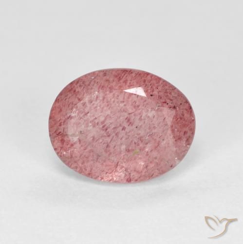 Quartzo Morango vermelho médio Natural 1.81ct, oval, Transparente