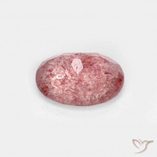Quartzo Morango Vermelho brilhante Natural 1.22ct, oval, Transparente