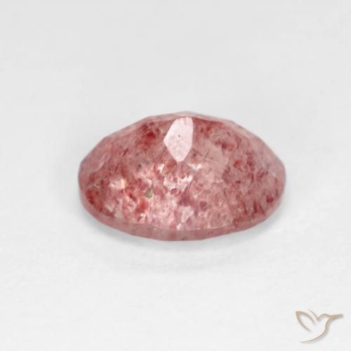 Quartzo Morango Vermelho brilhante Natural 1.74ct, oval, Transparente