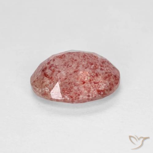 Quartzo Morango vermelho médio Natural 1.66ct, oval, Transparente