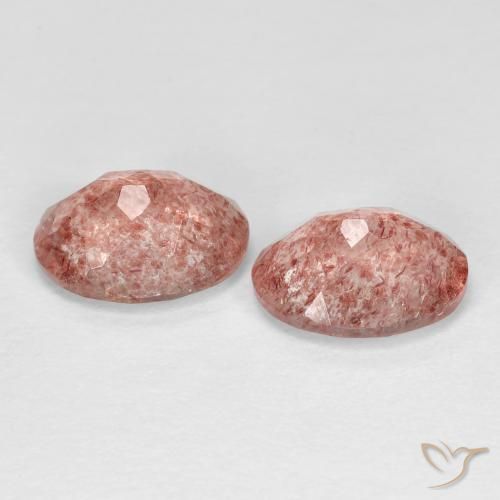 Pedras preciosas de Quartzo Morango Medium Dark-Pink natural de 3.17 ct, oval, Transparente