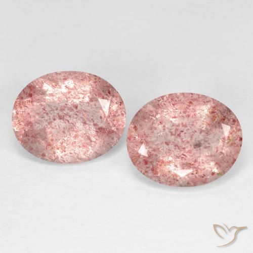 6.35ctw Natural Rosa Profundo Quartzo Morango, oval, Transparente